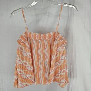 Pants Store Nwt Fanco Ekt1627 Orange Multi Women's Size Large Boutique Accordion